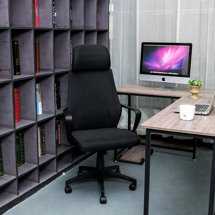 ECCELLENSEDIE Moderner ergonomischer Bürostuhl, 360° drehbarer Computerstuhl mit atmungsaktiver Mesh-Unterstützung in der Taille und gepolsterter Kopfstütze